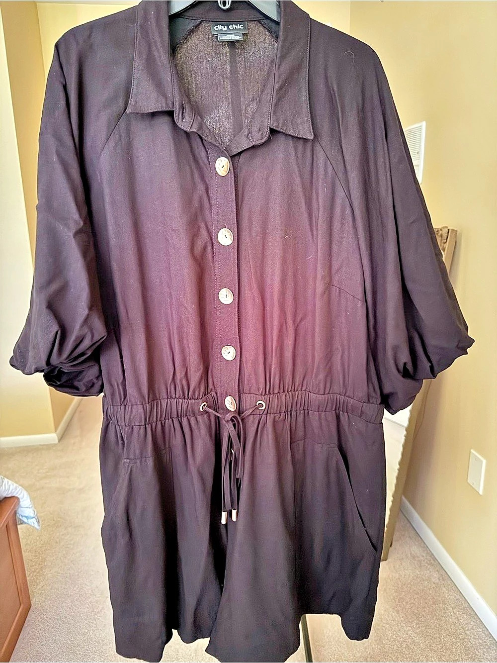 City Chic Plus Size Romper Black Size Medium (18) Like New